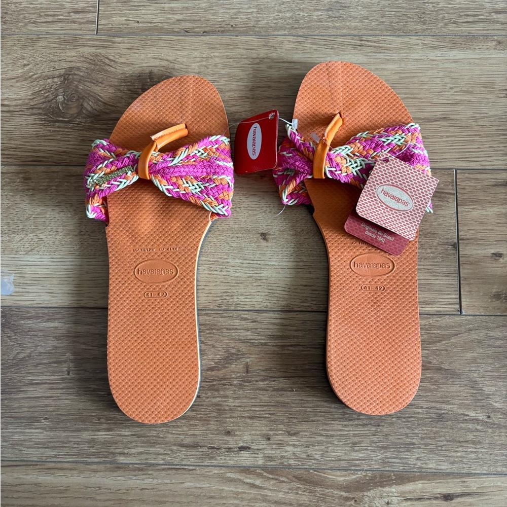 New Havaianas Women's Orange and Pink Sandals